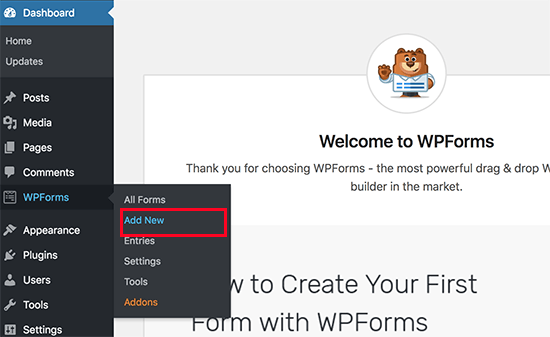 Sıfırdan Wordpress Blog Oluşturma Rehberi wpforms addnew - Sıfırdan Wordpress Blog Oluşturma Rehberi