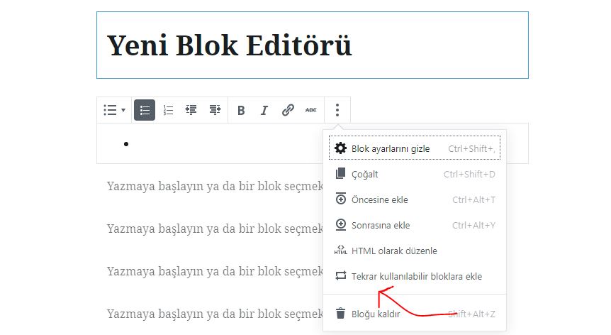 tekrar kullanilir blog - Gutenberg Nasıl Kullanılır?