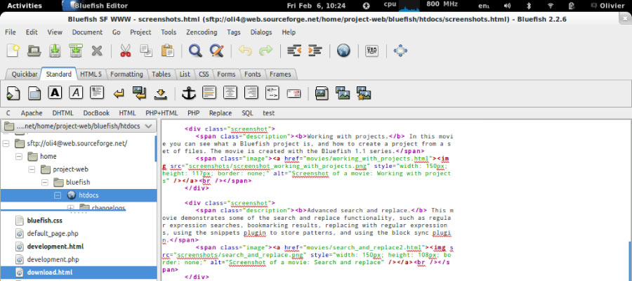 bluefish editor 1 - En İyi Ücretsiz Kod Düzenleme Araçları